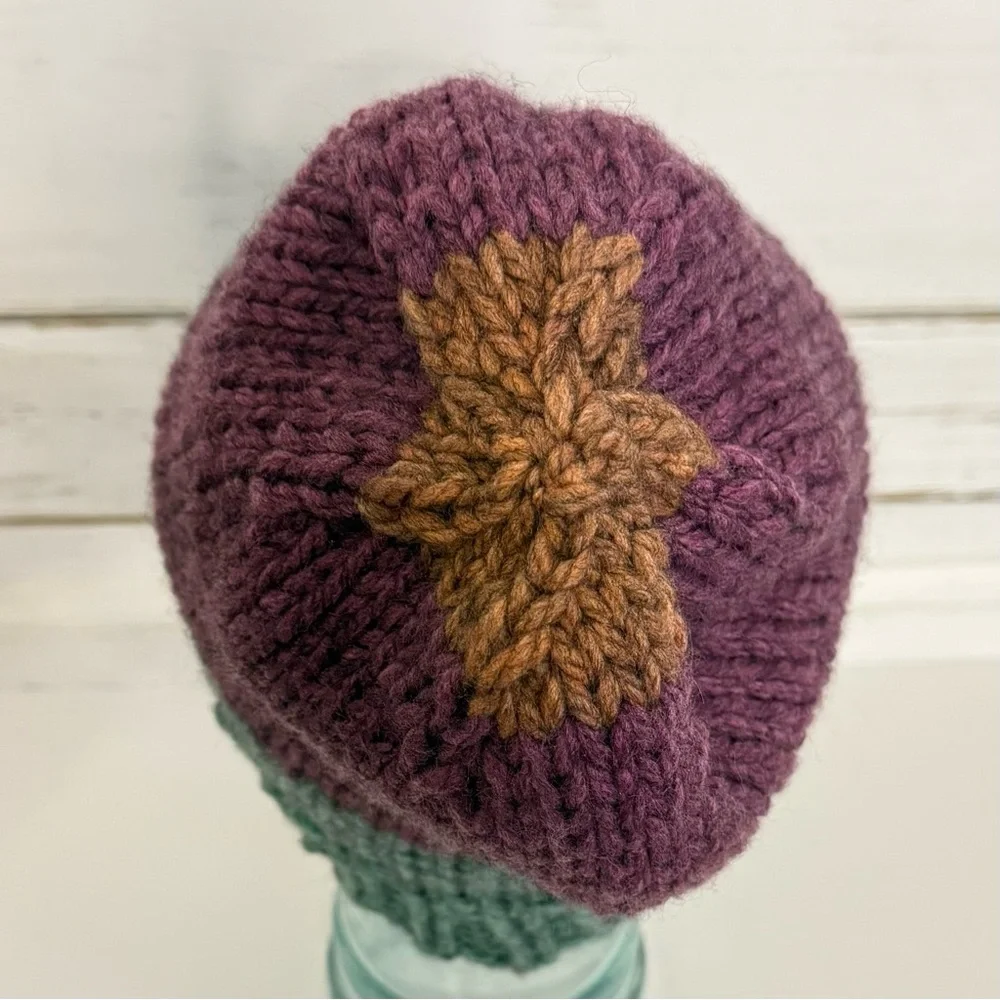 Handmade Knit Beanie • Color Block • Cozy & Versatile